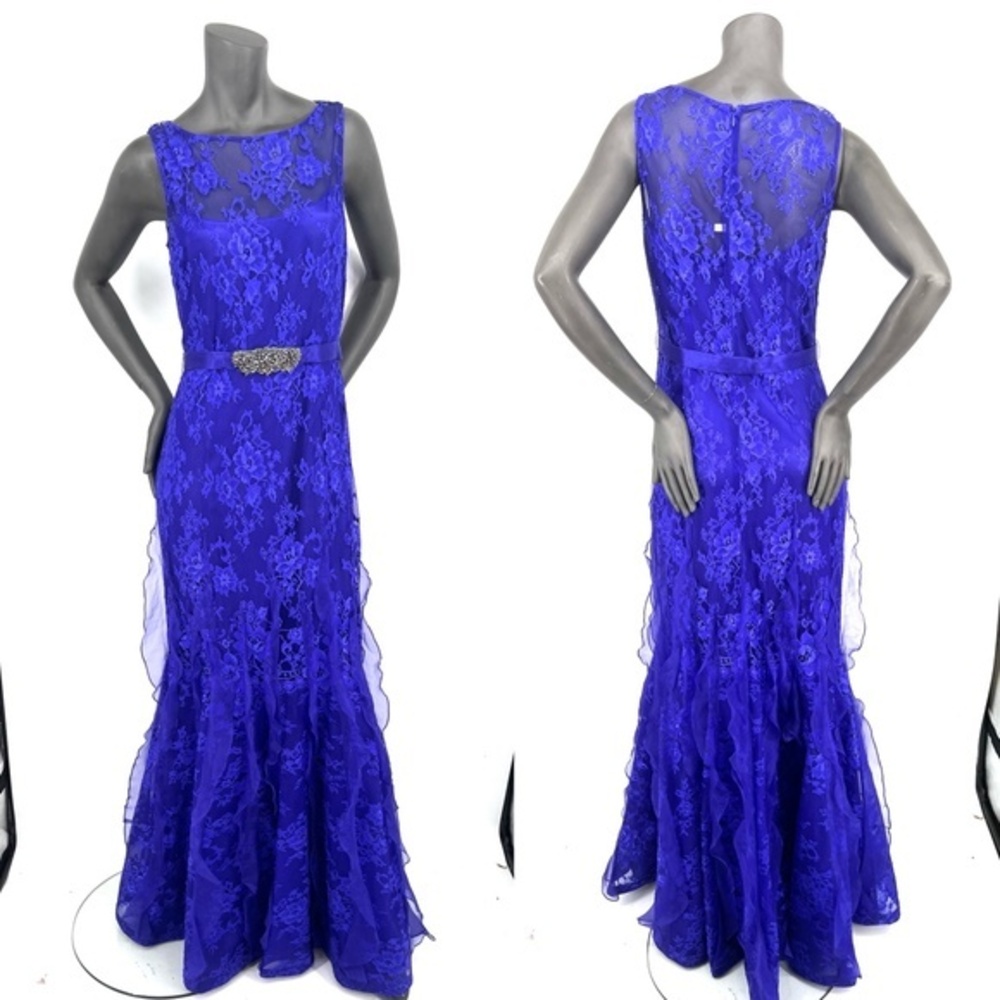 👗NWOT💜💙 |•RICKIE FREEMAN FOR TERI JON•| Stunning Purple Floor Length Gown Sz 6